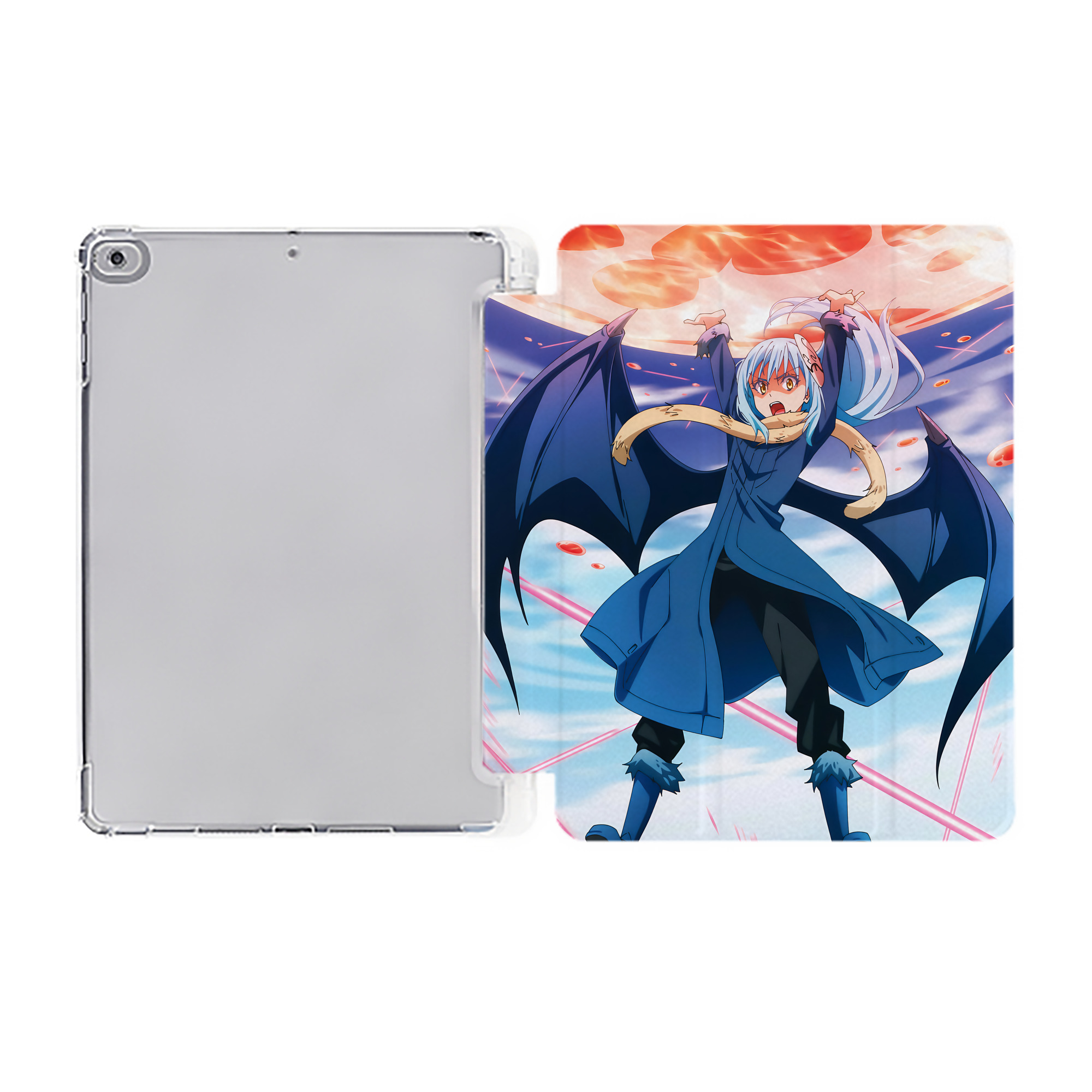 （画像用） 転スラ Regarding Reincarnated to Slime IPad ケース ペン収納付き 三つ折りスタンド PUレザー×シリコン 対応機種9.5/10.5/10.9インチ